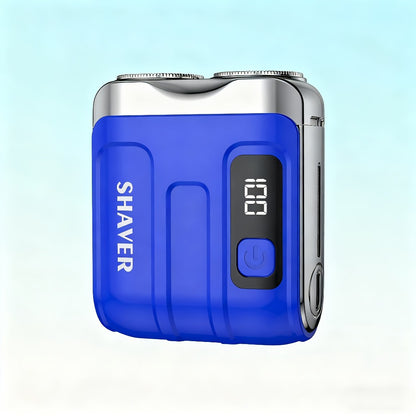 Electric Rotary Shaver for Men Portable Mini USB Rechargeable Dual Head Motor Pocket Size One-Button Operation Long Battery Life Travel Home Cordless Electric Razor Gift for Men