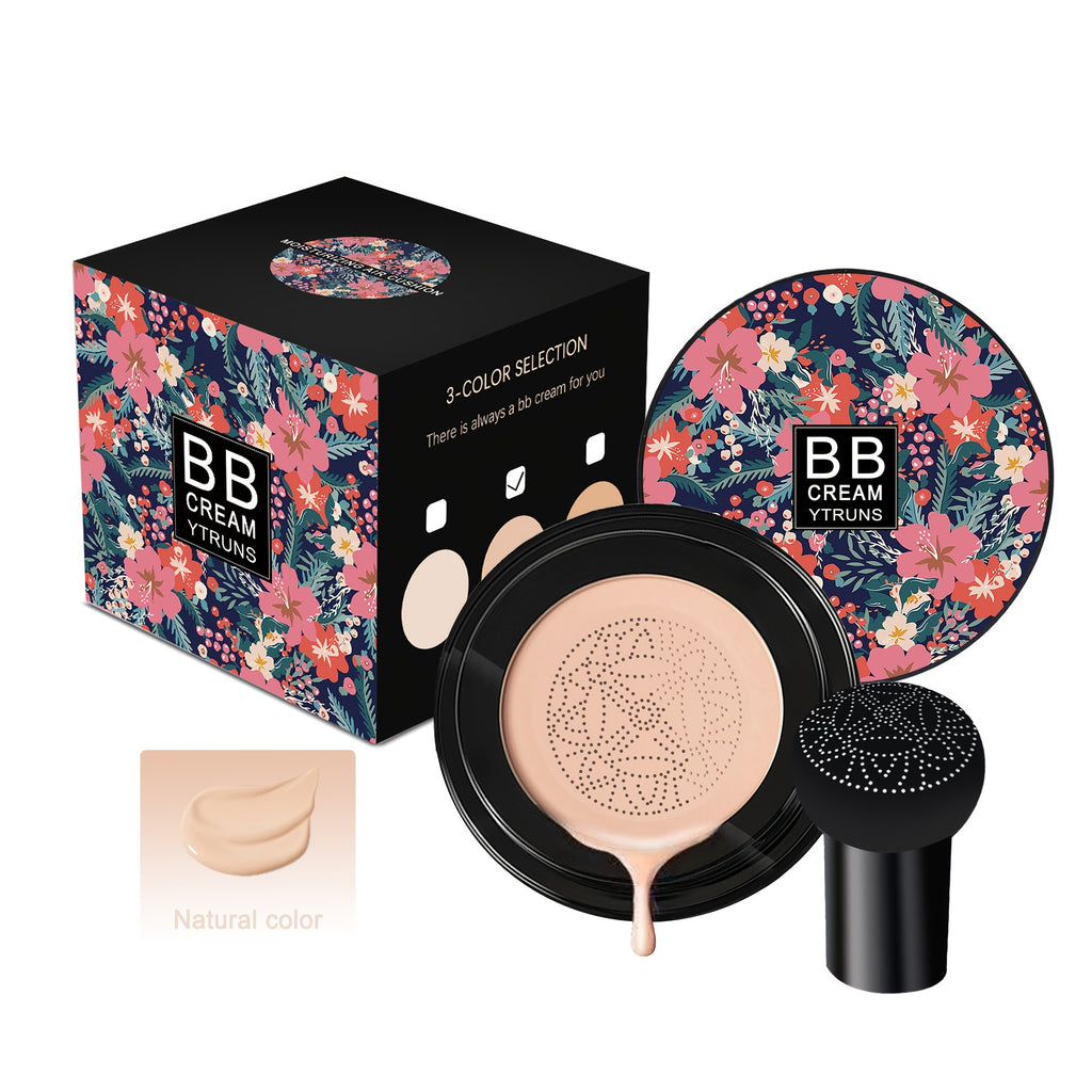 Moisturizing Air Cushion Foundation Full Coverage, Lightweight Long-Wear with Natural Radiant End, Easy Mushroom Sponge Application for All Skin Types