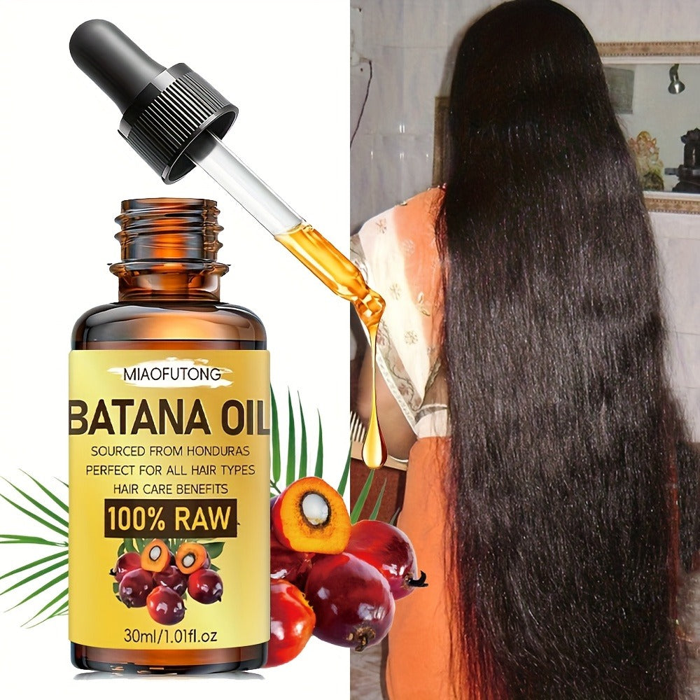 Batana Essential Oil 30ml — Cold-Pressed Scalp Strengthening & Hair Nourishing Oil for Hair, Eyelashes & Eyebrows | Repairs Damage & Soothes Dry Scalp | All Hair Types Unisex