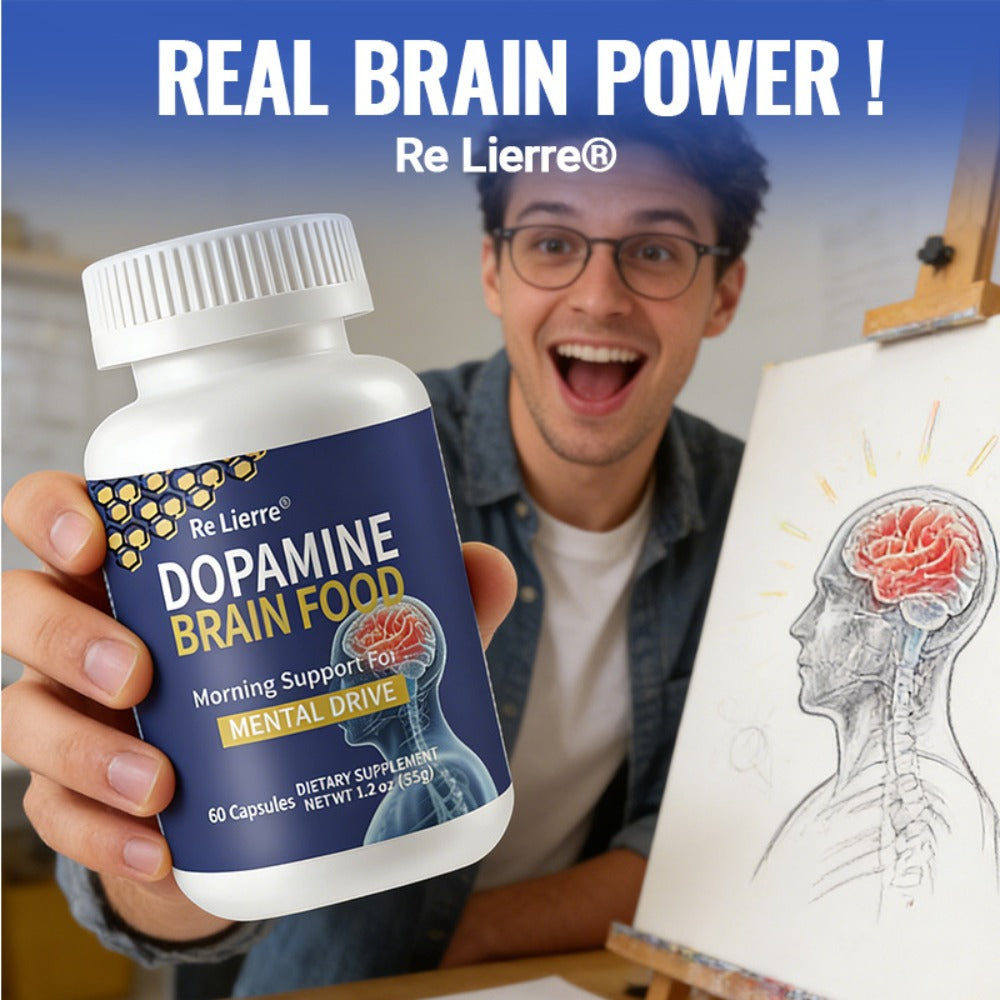 [Brain Support & Sleep] Relierre Dopamine Brain Support Capsules with Magnesium & Magnesium Glycinate, Focus & Restorative Sleep, High Potency Nootropic for Mental Clarity & Vitality