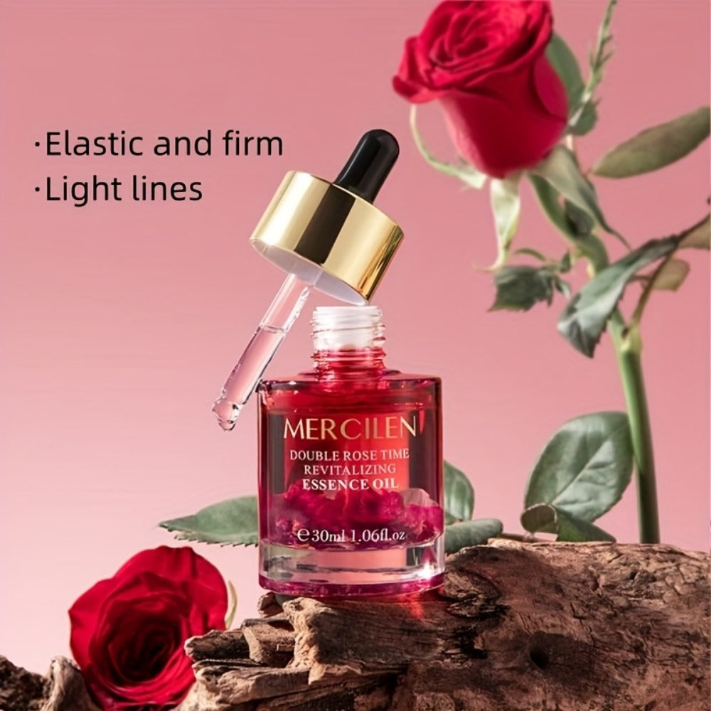 MERCILEN Rose Essential Oil, Hypoallergenic Plant-Based Squalane, Natural Moisturizing for All Skins, Unisex Adult Light Beige Care