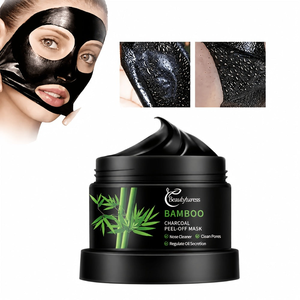 130 Black Bamboo Charcoal Mask - Deep Cleansing & Oil Control for All Light Beige Types, Hypoallergenic Pore Cleansing Clay Face Mask, Suitable for Men & Women, Application, Smooth Texture, Ingredients, Skincare Essential