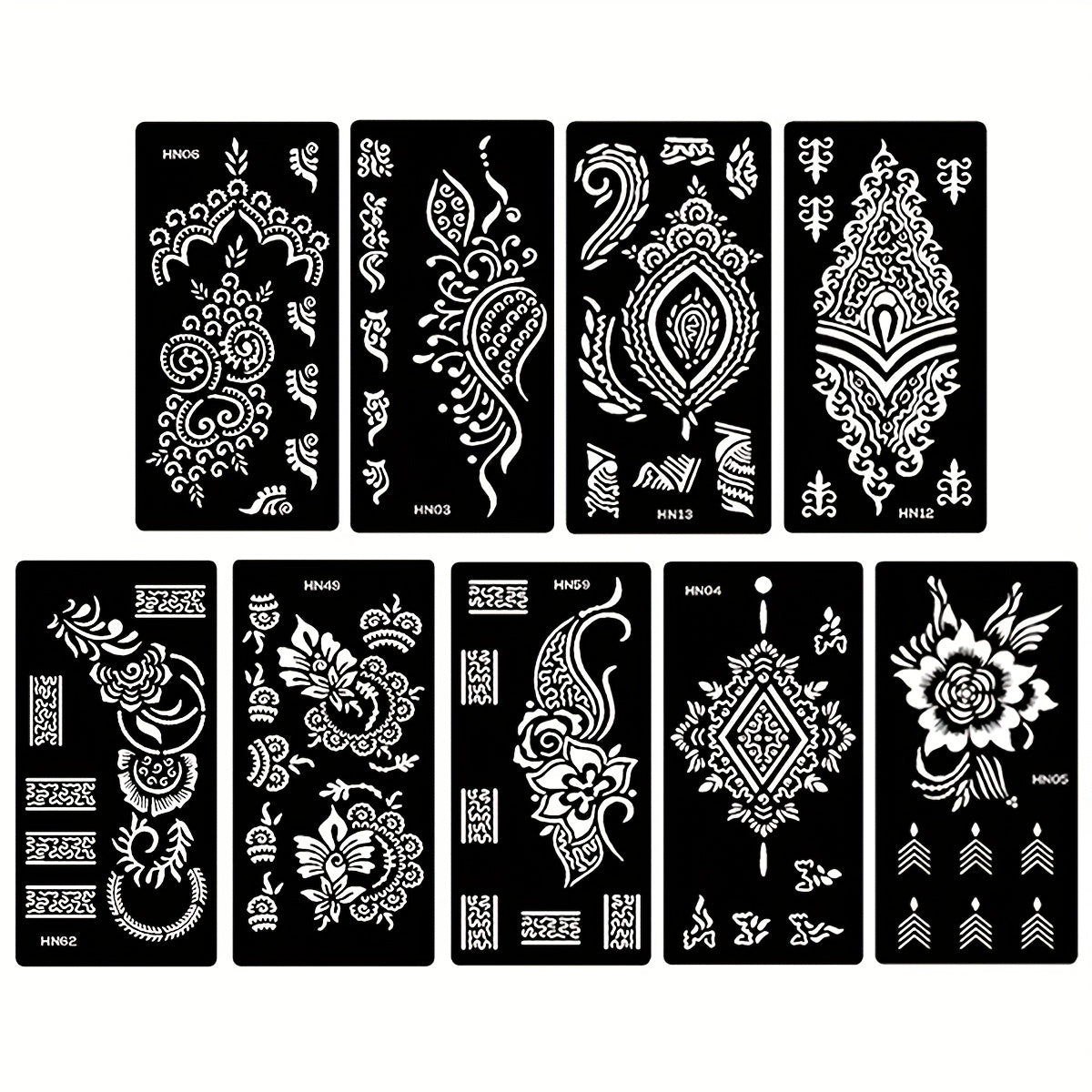 Tattoo Stencil Templates Reusable 9 Sheets Large Flower Designs Airbrush Glitter Body Art Stencils Kit for Arms Hands Navel Legs DIY Party Fake Temporary Tattoo Supplies