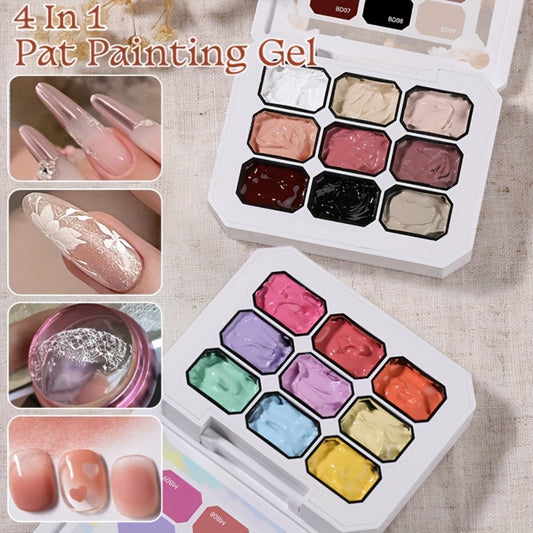 Gel Nail Polish Set 9 Colors - UV LED Soak Off Gel Polish for Gradient Ombre & Stamping Nail Art, Long Lasting Salon Quality Manicure, Yellow Purple Blue Shades - Gift for Nail Art Enthusiasts