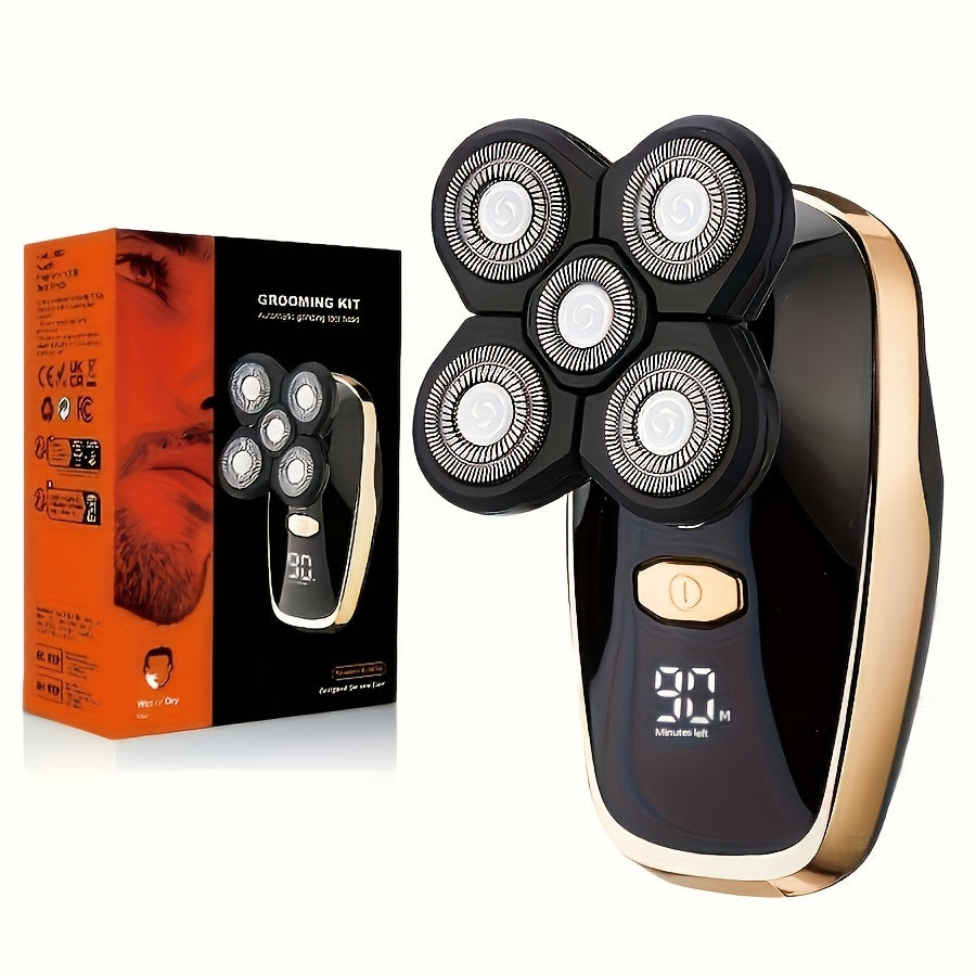 Men'S Electric Shaver | Detachable Rotary Shaving Head, LED Display, Rechargeable Grooming Kit, 5D/7D Multi-Head Options, Type-C Charging, Multi-Function Design for Home & Travel, Father'S Day Gift, Replacement Blade Head Sold Separately