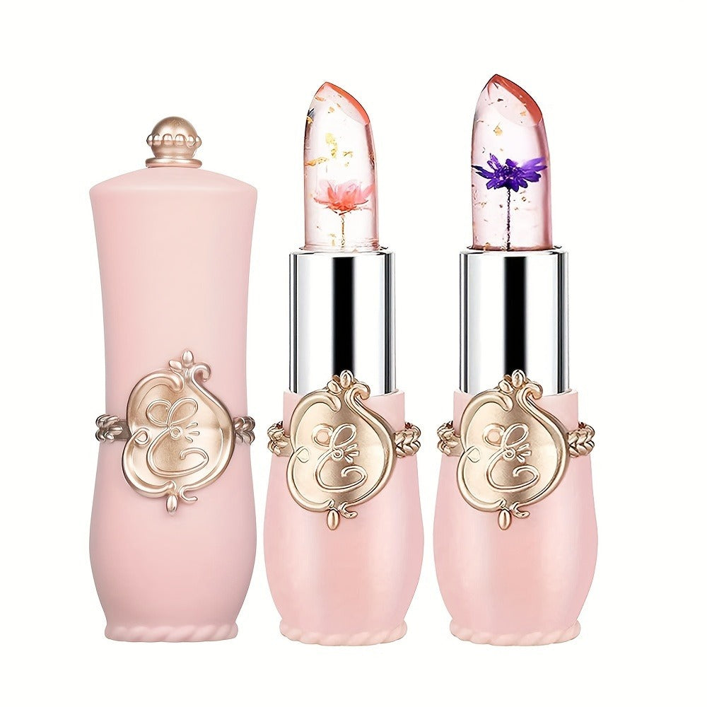 Color Changing Lipstick 12-Pack Flower Jelly Lip Balm Moisturizing Long-Lasting pH Temperature Reactive Tinted Lip Care Set for Women