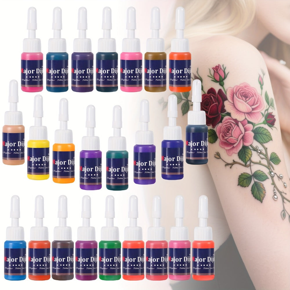 54 Colors Tattoo Ink Set, Professional Permanent Tattoo Kit for Tattoo Artists & Beginners, Full Color Supply