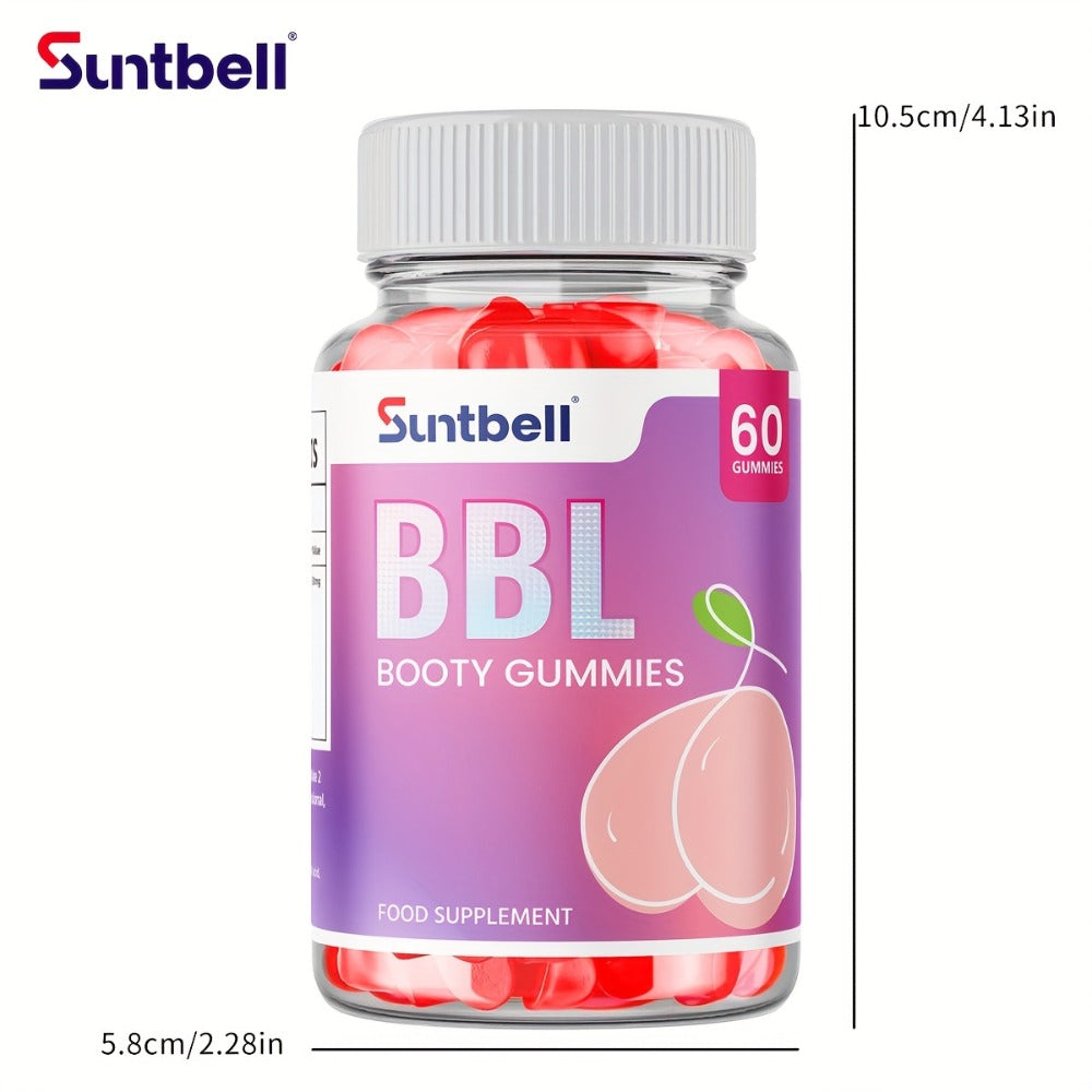 BBL Booty Gummies With Saw Palmetto And Wild Yam, Support Natural Curves, Peach Shape Hips And Feminine Silhouette, Plant-Based Formula For A Fuller, Rounder Look