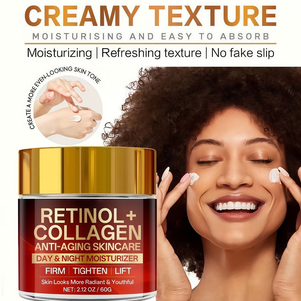 2pcs Morning And Evening Cream, Containing Collagen And Hyaluronic Acid, Deeply Moisturizes The Skin, Suitable for Dry Skin. Facial Moisturizing Cream, Suitable for Day And Night Use, Daily Skincare, Facial Care, Travel Gear, Perfect Gift