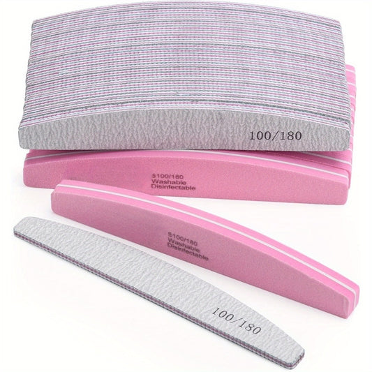 Professional Nail Files and Buffers 100 180 Grit Double-Sided Sanding Boards Reusable Polishing Blocks for Manicure Pedicure Salon Home Use 20 or 35pcs