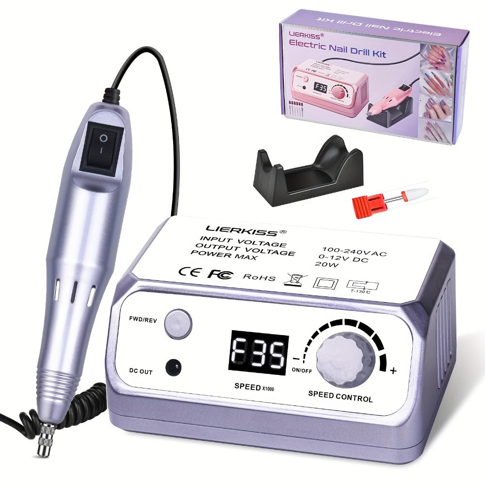 Electric Nail File with a 35000RPM Drill, Complete with 100 Sanding Bands And Various Bits, Suitable for Acrylic And Gel Nail Manicures And Pedicures