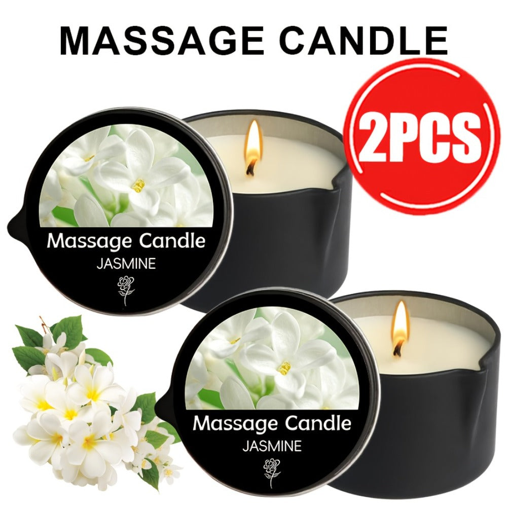 EVODUCK 6pcs/2pcs/1pc 2-In-1 Massage Oil Candle with Essential Oil Luxury Scented Candle with Soy Wax – Warm Moisturizing Body Lotion – Nail Salon, Spa, Pedicure, Beauty, Wedding, Christmas, Valentine'S Day Gift for Women (Total 12Oz/ – Each 2Oz)