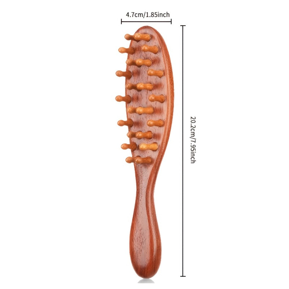Goiple Wooden Loc Comb&Comfortable Scraping Massage Tools Ergonomic Wide Tooth Comb for Dreads, Detangling & Massage Hair Styling Tool for Curly Hair, Locs, Twists And Braids, Styling Tool for Men, Women, Suitable for All Hairstyles, Braid Hair Brush