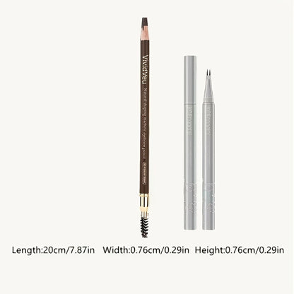 Waterproof Eyebrow Pencil 4 Pack with Eyeliner – Smudge Proof Long Lasting Dual-Ended Brow Pen with Spoolie Brush, Microblading Effect for All Skin Types, Perfect Gift Set