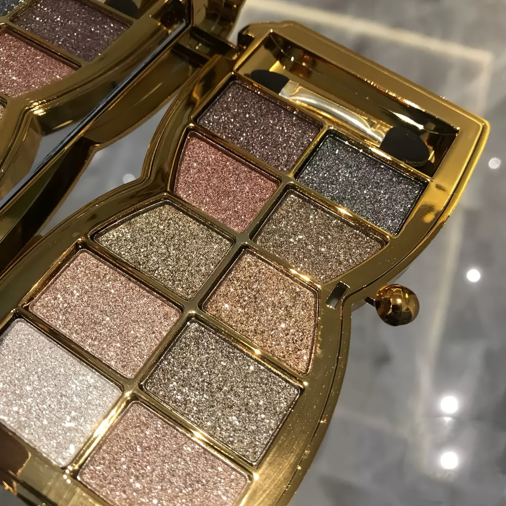 10-color Luxury Shimmer Eyeshadow Palette With Brush And Mirror, Matte And Pearlescent Eyeshadow Palette, Long-lasting And Easy-to-apply Eyeshadow, Create Gorgeous Looks For Music Festivals, Easter, And Queuing
