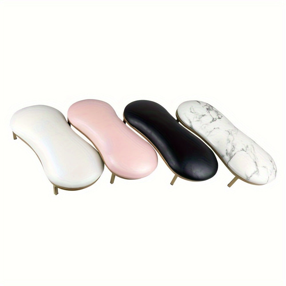 Ergonomic Nail Arm Rest with Metal Base - Soft Microfiber PU Cushion, 15° Tilt Design for Salon Use, Hand & Foot Care Tool, Odorless, Manicure Accessory | Modern Nail Cushion | Luxury Design