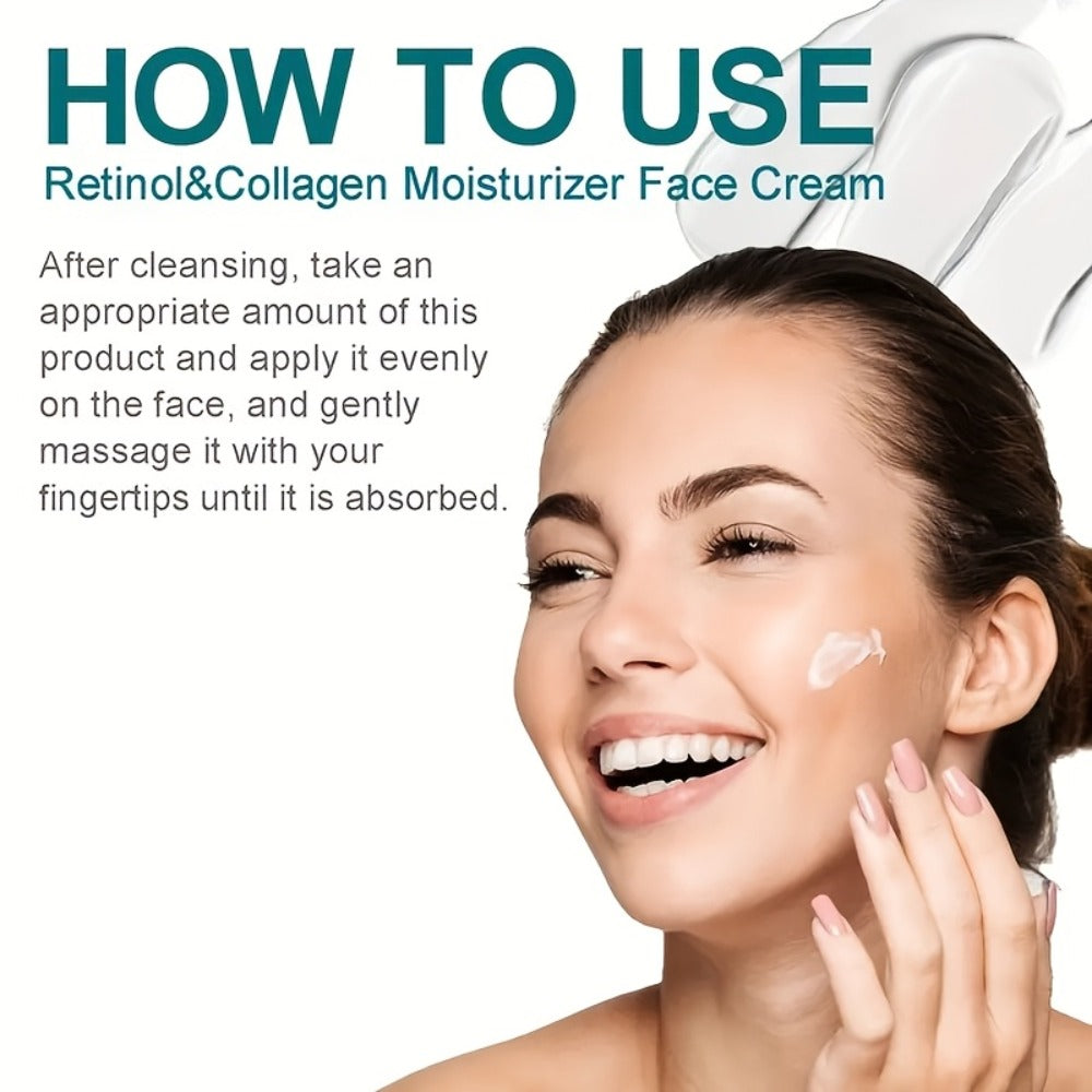 1.69oz Retinol Advanced Moisturizing Cream with Collagen, Hyaluronic Acid, Vitamin C+E for Face, Body, Hands And All Skin Types. Can Be Used Day And Night.