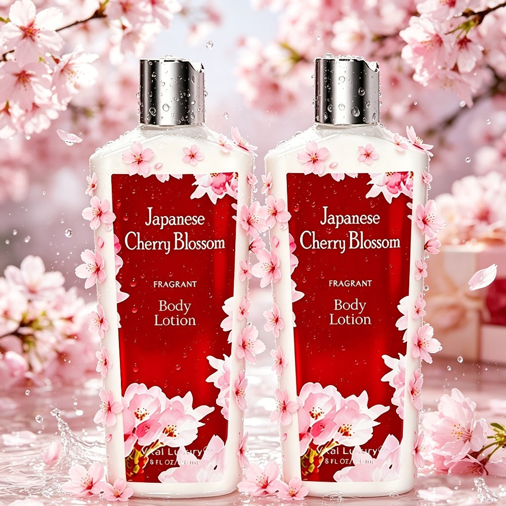 Cherry Blossom Body Lotion and Body Mist Gift Set Japanese Sakura Fragrance Moisturizing Softening Refreshing Skin Care for Women - Valentine Wedding Birthday Bridal Shower Gift