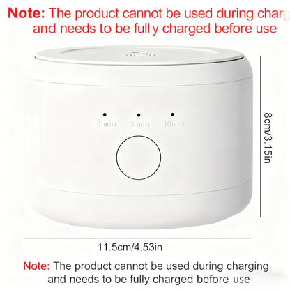 Ultrasonic Denture Cleaner Machine Electric Jewelry Glasses Cleaning Device - One-Touch USB Rechargeable 3 Speeds Auto Timer 180ml Tank Portable