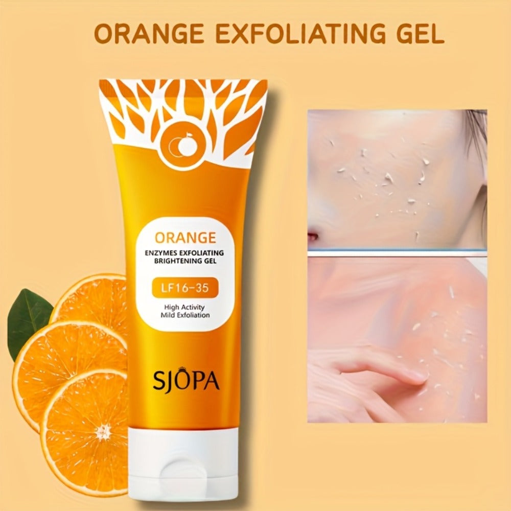 Exfoliating Face Gel Orange Vitamin C Salicylic Acid Brightening Pore Cleansing Alcohol Free Moisturizing Physical Exfoliant for All Skin Types Daily Use 100g