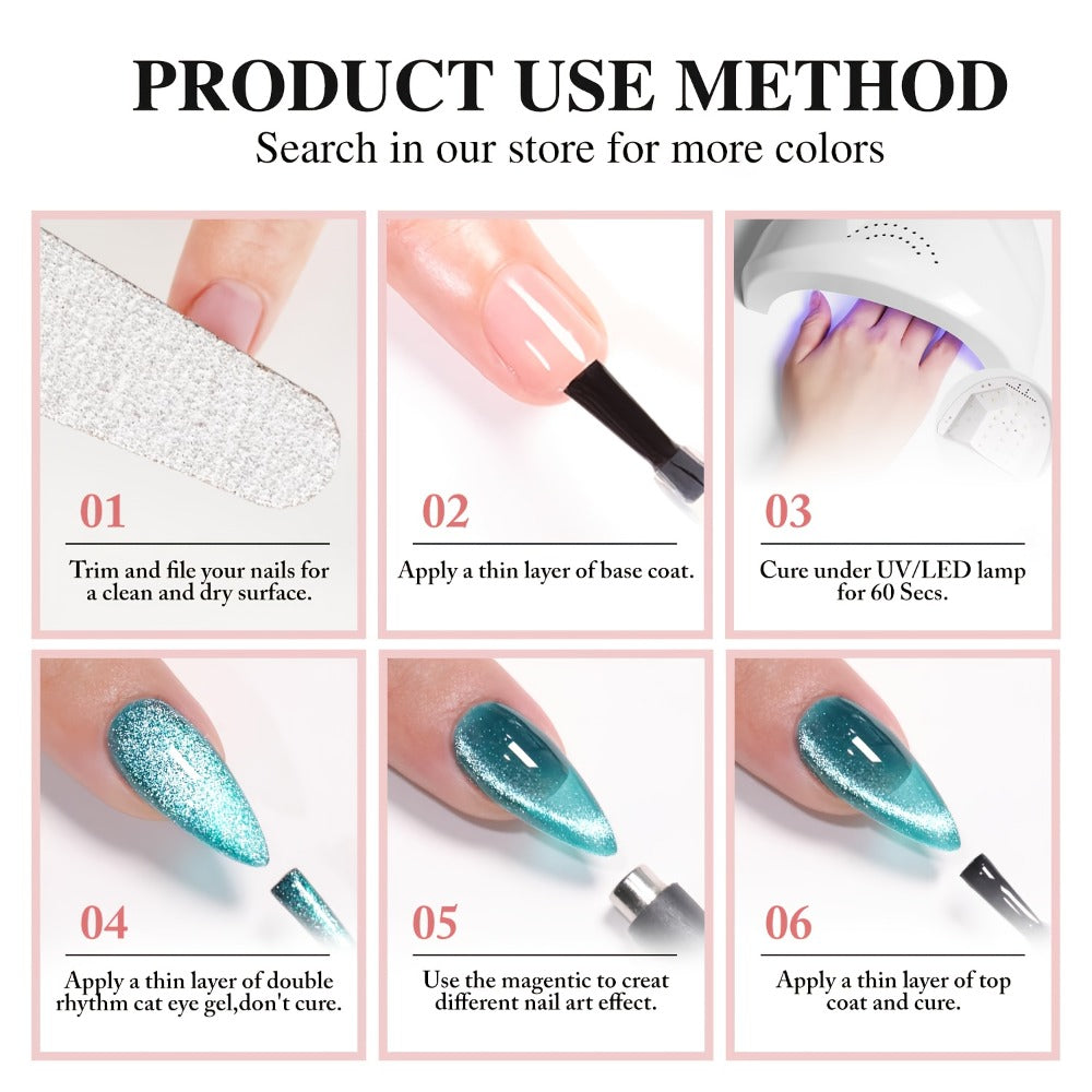 MISS MISIDY 0.54oz Ice Clear Nude Cat Eye Gel Nail Polish - Long-Lasting Nail Polish, No Residue, Quick-Dry Glossy Finish, Fragrance-Free Formula for Salon & Home Manicure/Pedicure - Professional & Everyday Nail Art Designs, Nail Polish Gel, Pedicure Prod