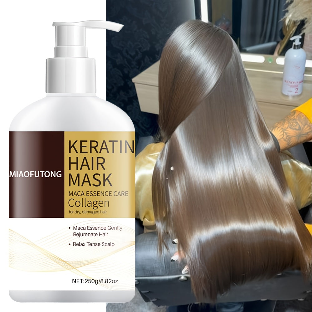 Collagen Keratin Hair Mask - Deep Conditioning for Dry Hair - Formulated with Argan Oil, Castor Oil And Rosemary Oil to Prevent Split Ends And Breakage, Deeply Nourishing Dry, Damaged Hair
