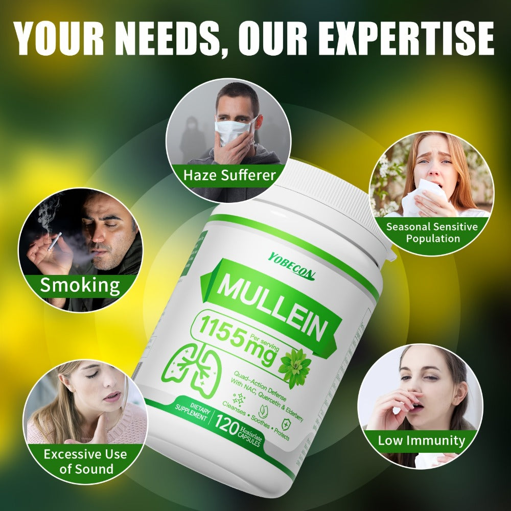 [LUNC CLEASNSE CAPSULES] Mullein & NAC for Breathing Comfort Support Airway, Respiratory System, Immune Health, Seasonal Or Year-Round Dietary Supplement, Vitamins And Supplements, Local Warehouse| Family Gifts & Halloween