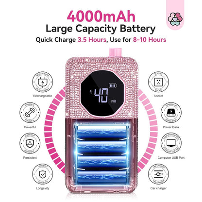 Professional Nail Drill 40000 RPM Rechargeable Electric Nail Drill Machine with 4000mAh Battery LCD Display Ceramic Drill Bits Sanding Bands for Acrylic Gel Nails Salon Home Use