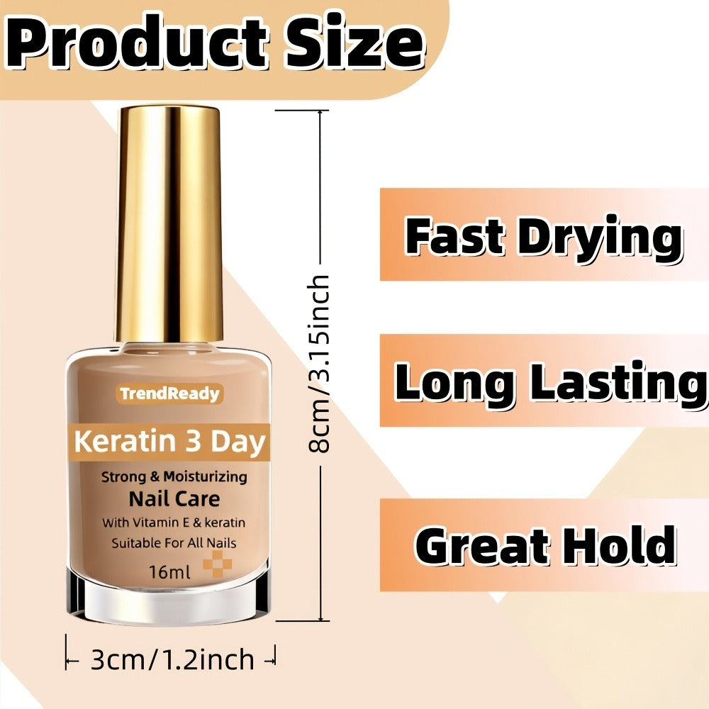 4/2pcs Nail Strengthener for Weak, Splitting, Breaking Nails - Fast Dry Keratin & Natural Protein Hardener, 4-in-1 Nail Polish Care Oil, Alcohol-Free Formula for Instant & 3-Day Nail, Manicure for Hands & Fingers
