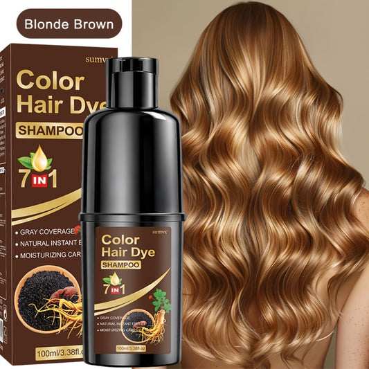 3.38oz Hair Dye Shampoo, Moisturizing And Conditioning, Easy-to-apply Natural Herbal Hair Dye, Available In Five Colors: Black, Brown, Chestnut Brown, Golden Brown, And Coffee. A Perfect Holiday Gift, The Gentle Formula Is Rich In Herbal Ingredients.
