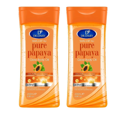 Papaya Brightening Glow Oil 2pcs Multi-Use Non-Greasy Fast-Absorbing Moisturizing Body Oil for Skin Hair Nails Scalp Care All Skin Types Mother's Day Gift