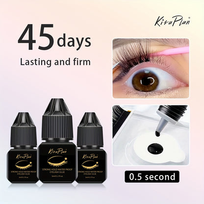 Eyelash Glue Quick Dry — Individual Lash Extensions & DIY Cluster Adhesive, Odorless Black Lash Bond for Self-Grafting, Beginner-Friendly Lash Extension Glue