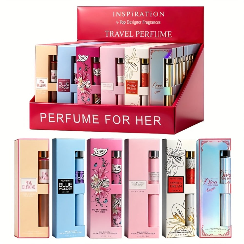 Perfume Gift Set for Women 6 Piece Travel Mini EDP Spray — 6 Floral Eau de Parfum Scents 1.18 fl oz Each | Long Lasting TSA-Friendly Fragrance Sampler