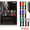 10color Hair Chalk Comb+1comb, Y2K Hair Chalk Comb, Temporary Washable Hair Color Dye for Birthday Halloween Christmas Stocking Stuffers, 11pcs Hair Chalk Comb