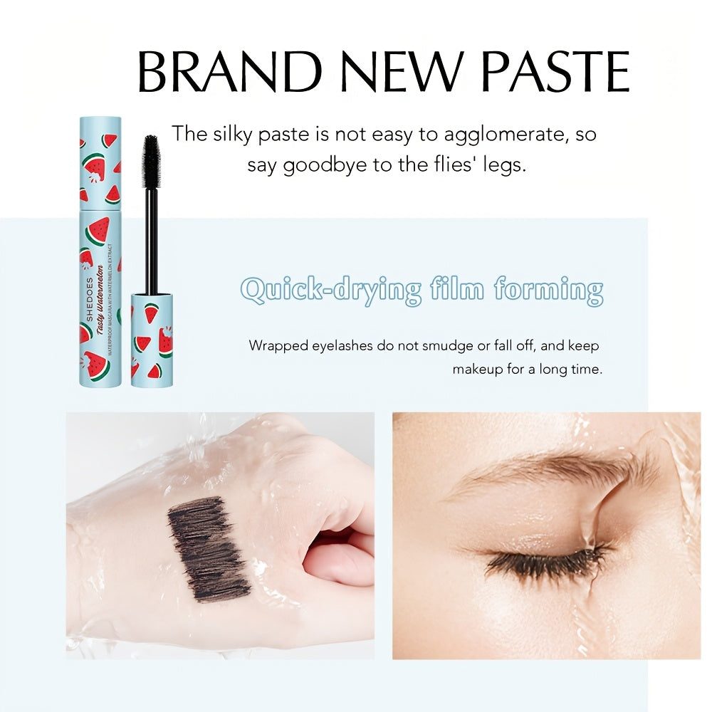 Buy One Get One Free 2pcs Watermelon Mascara Waterproof Lengthened Thickened Curled Natural Extension Long-lasting Hold Suitable for Beginners
