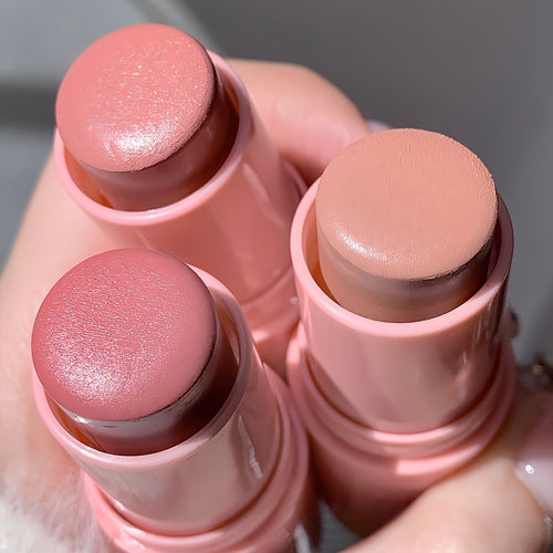 Blush Stick Set — 3-Piece Multifunctional Cream Blusher | Matte & Brightening Formula | Natural Everyday Makeup | Travel-Friendly Compact Design