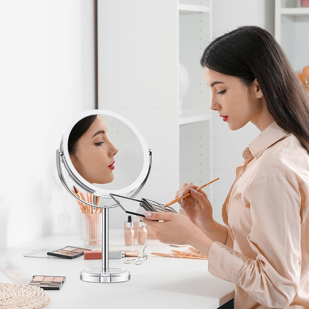 Elegant 30X Makeup Mirror with Detachable Design, Dual-Sided 1X/30X, Vanity Mirror with 360° Rotation, Chrome-Finished Stainless Steel Frame, Professional Makeup Accessories, Portable for Travel & Home Use, Ideal Gift for Wedding, Birthday, Mom Gifts