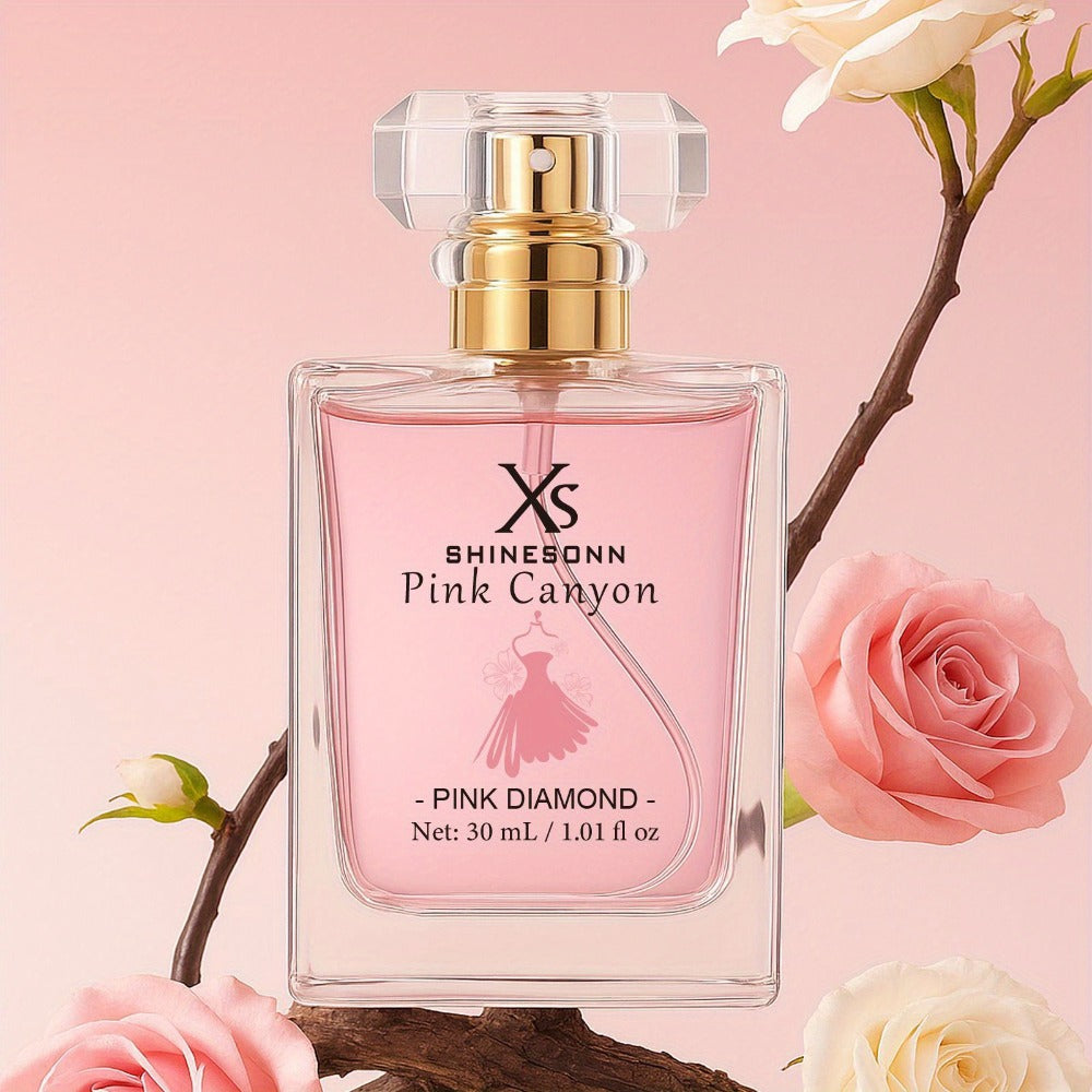 Perfume for Women Pink Canyon 1oz Eau de Parfum Floral Fruity Fragrance Pomegranate Peony Amber Long Lasting Travel Size Date Night Gift for Her