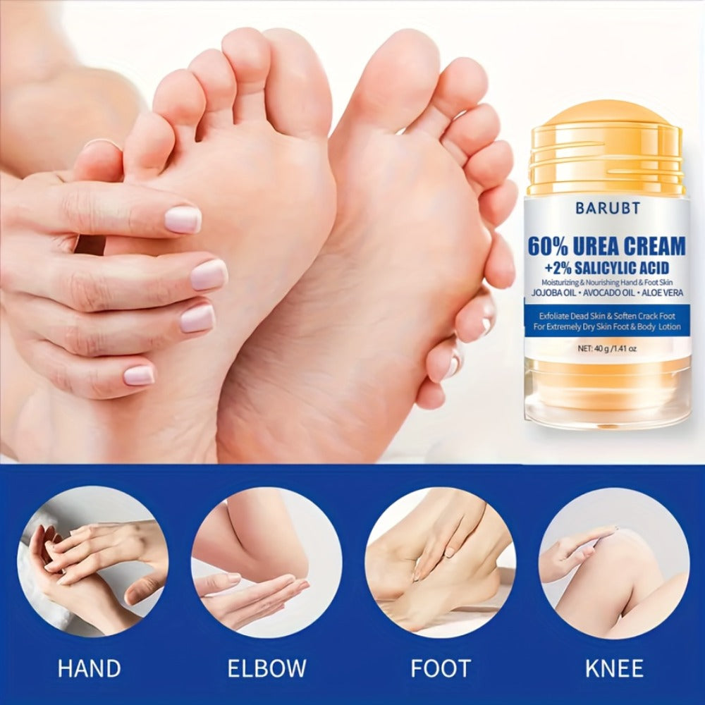 Salicylic Acid Foot Cream 40g, Foot Cream Foot Care Cream, Suitable for Cracked Feet, Knees, Elbows, Hands - Heel Cream Stick Aloe Vera, Beeswax, Urea Foot Cream Smooth Skin, Unisex (2 Bottles)