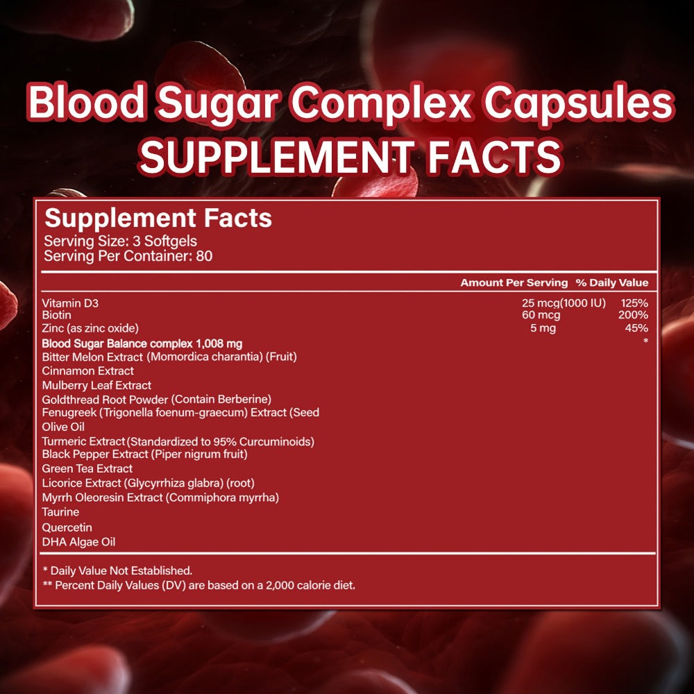 [Family Gifts & Christmas] 240 Capsules, Blood Sugar Health Support Supplement With Berberine, Cinnamon & Bitter Melon | 20+ Herbal Complex | Blood Glucose Balance And Insulin Support | Dietary Supplement | Local Warehouse, Family Gifts & Christmas
