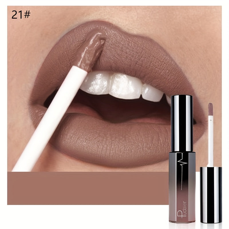 [Matte Mist Lip Gloss] Pudaier Matte Mist Lip Gloss Long-Lasting Color Not Easy to Stick to The Cup, Anti-Smudge Lip Glaze Liquid Lipstick, Velvet Matte Lipstick Lipsticks Waterproof Long Lasting 24 Hours