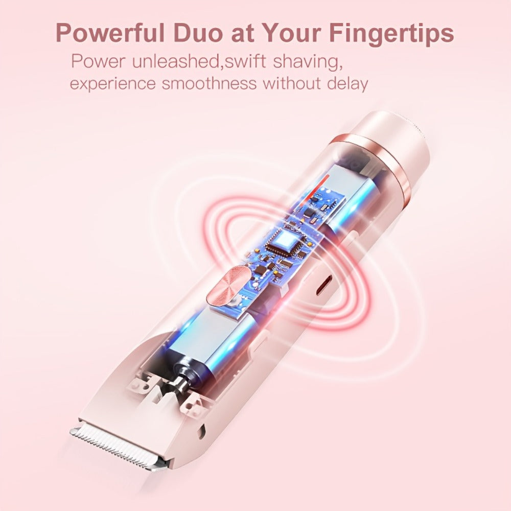 Electric Razor for Women Painless Hair Removal Lady Shaver Wet Dry Use Bikini Trimmer Face Nose Legs Underarms Body Hair Remover Portable Rechargeable Waterproof