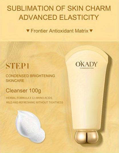 Ginseng Skincare Set 9-Piece OKADY Anti-Aging Alcohol-Free Hypoallergenic Cleansing Purifying Quick Absorbing Facial Skincare Kit Gift for Women Mom Girlfriend