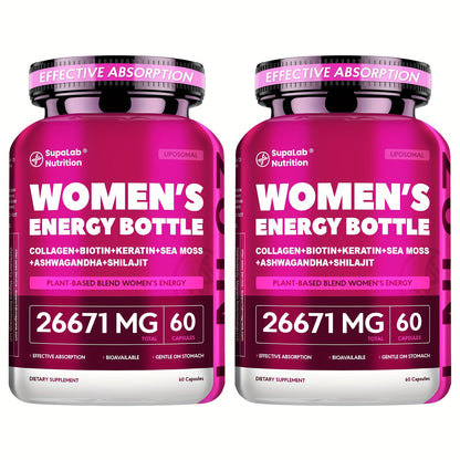 Women's Multivitamin Supplement 20-in-1 with Sea Moss, Shilajit & Ashwagandha - Daily Energy, Hormonal Balance & Immune Support Capsules for Women - 60 Capsules, 26,671mg Per Serving
