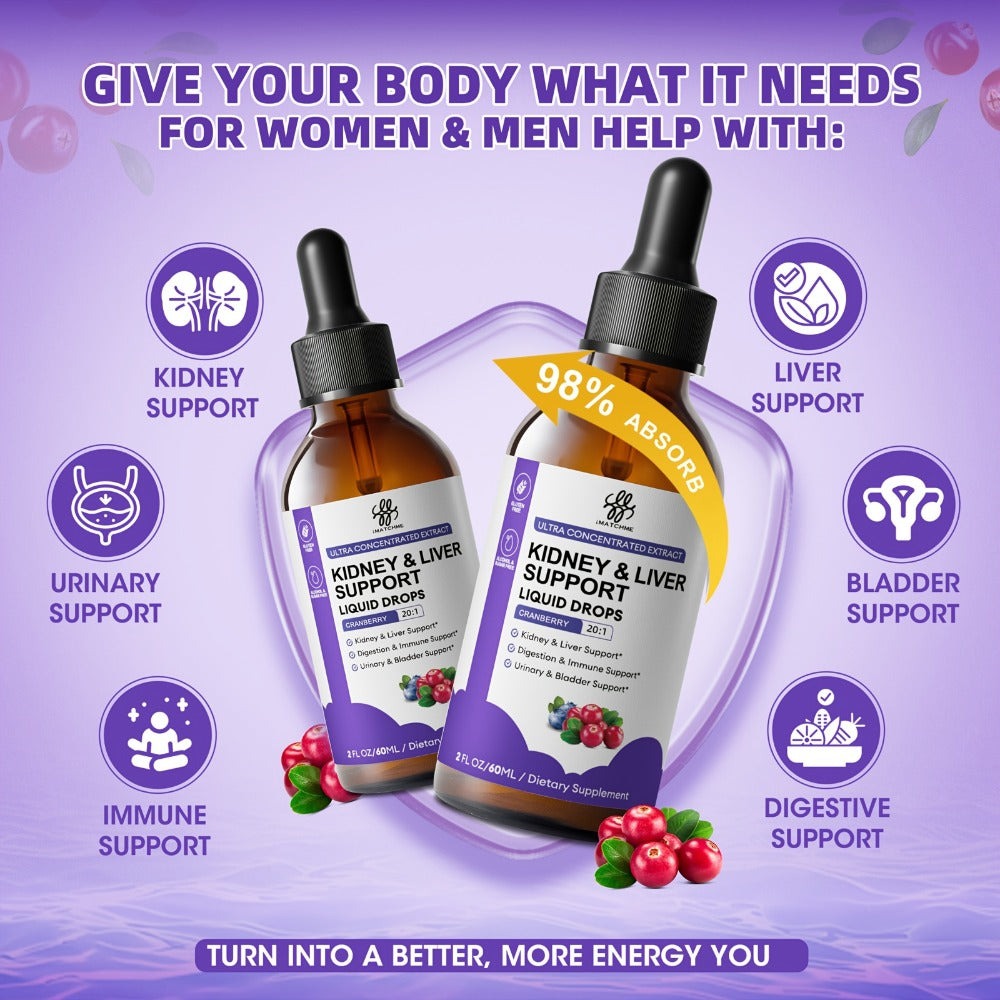 27-In-1 Complex Kidney And Liver Support Drops - Alcohol-Free, Made from a Variety of Natural Herbs Carefully Selected Ingredients, Support Liver Health, Balanced Health, 1/2/3Bottles
