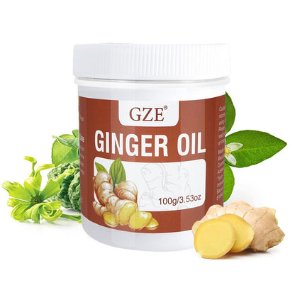 Ginger Hair Oil for Longer, Thicker & Healthier Hair — Deep Moisturizing, Scalp Stimulating, Strengthening & Nourishing Hair Growth Oil, Lightweight Formula, 100g