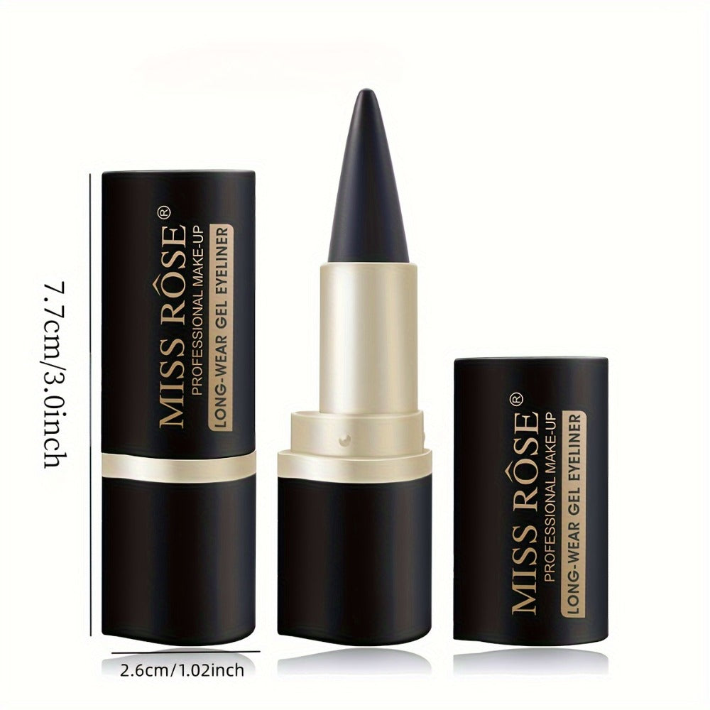 Matte Eyeliner Gel Pencil 3pcs Black Waterproof Long-Lasting Smudge-Proof Creamy Single Tip Eye Liner Sweat-Resistant Gentle Skin Professional Eye Makeup Women