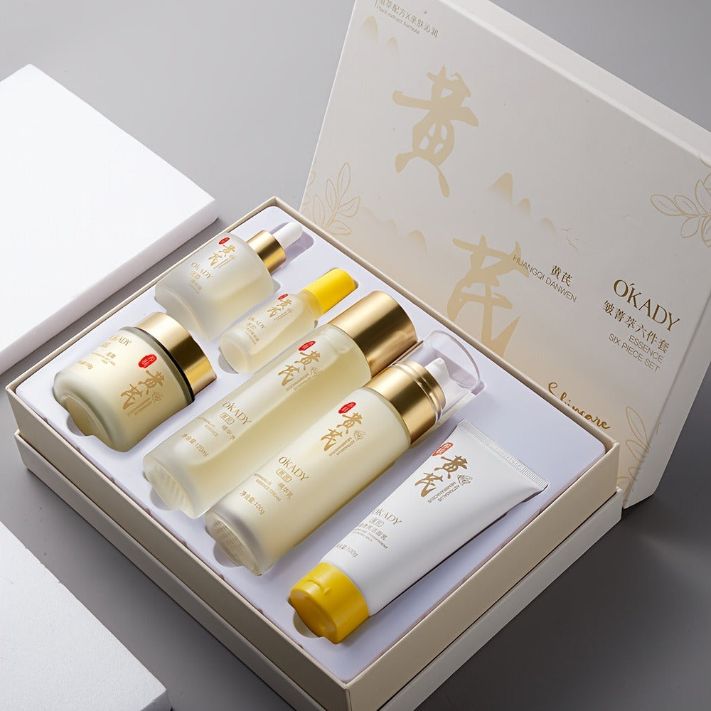 Astragalus Skin Care Set, And Astragalus Face Cream-100g, Antioxidant, Hydrating Nourishing, Reduce The Look Of Wrinkles, Astragalus Face Cream, Essence, Facial Cleanser, Water, Lotion, Eye Cream. Suitable For All Skin Types