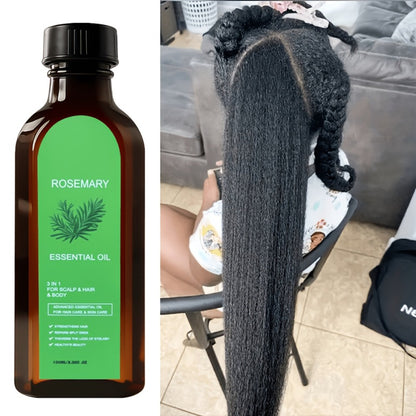 Rosemary Hair Oil Spray with Biotin, Argan Oil & Batana Essential Oil — Deep Moisturizing, Scalp Nourishing, Damage Repair, Shine Enhancing for Dry Damaged Hair, All Hair Types, Unisex, 2 & 3 Pack