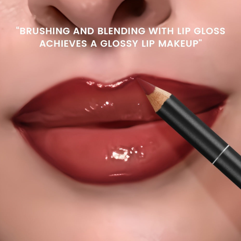 Lip Gloss & Lip Liner Set Hydrating Water-Gloss Dewy Finish - 3D Precision Contour Moisturizing Matte Liner Versatile Everyday Glam Lip Makeup Duo